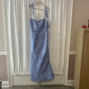 Elegant Blue Floral Dress